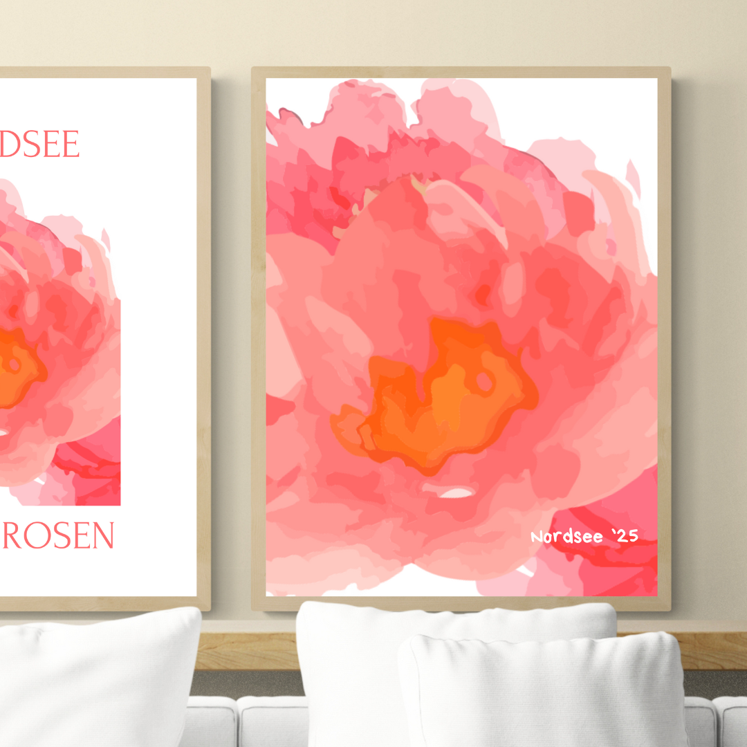 Bild 50x70 cm personalisierbar STRANDROSEN DÜNENROSEN hochwertiger Leinwanddruck